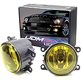 iJDMTOY Pair Selective Yellow Lens Fog Light Lamp Assemblies w/ 55W H11 Halogen Bulbs Compatible with Acura Honda, Compatible with Ford, Compatible WithNissan Subaru Suzuki etc