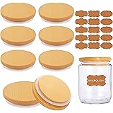Ball jar lids, 8 Pack Wooden Mason Jar Lids, Reusable Storage Lids With Silicone Sealing Rings, Food Grade Material, Airtight