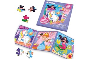 QUOKKA Magnetic Puzzles for Kids Ages 3-5 - 20 Pieces Toddler Sudoku Fairy Puzzles 3-4 Year Old - Car and Airplane Activities