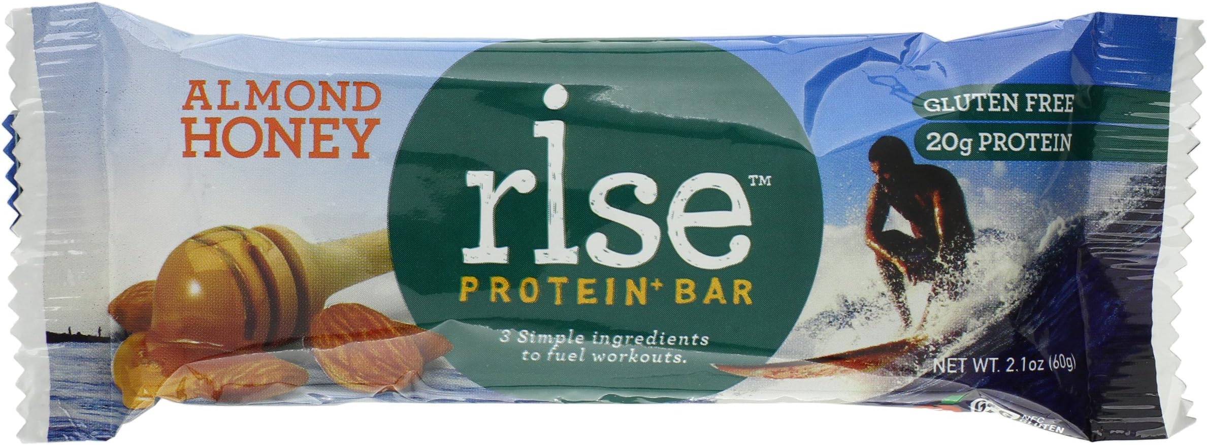 Rise Energy Plus Bar, Almond Honey, 2.1 Ounce (Pack of 12)