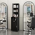 BARBsocial Reusable Salon Station for Hair Stylist, Barber Station with 3 Hot Tool Holders & Hair Storage with Shelves - Salon, Spa Furniture - Black