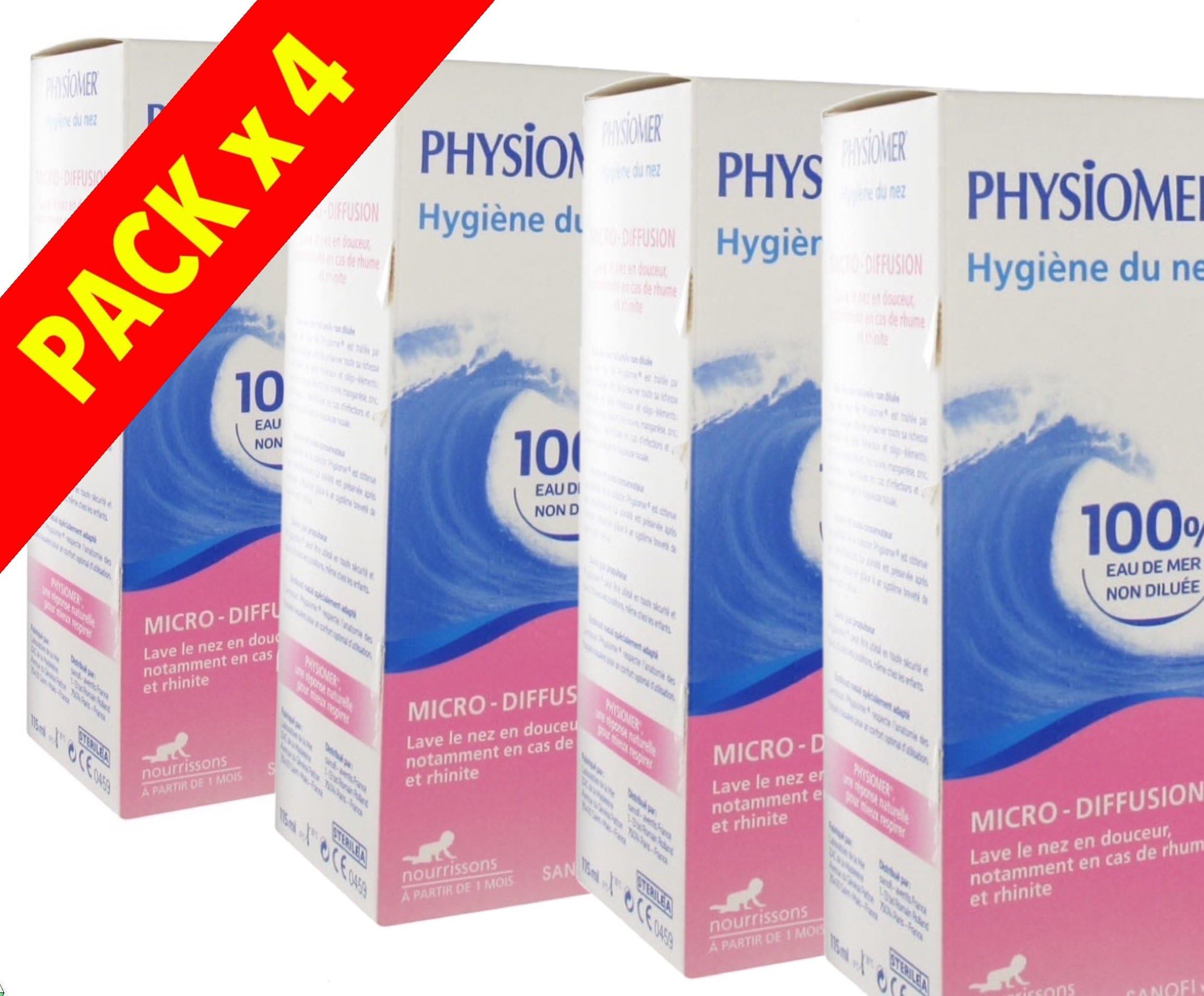 Physiomer Nasal Hygiene Baby Micro-Diffusion - PACK 4 x 115ml