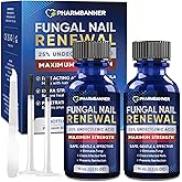 PHARMBANNER Toenail Fungus Treatment Extra Strength: 25% Undecylenic Acid Toe & Fingernail Fungus Renewal - Nail Fungus Treatment Kit with Brush & File - For Ingrown Nails & Discoloration