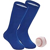 Toddler Soccer Socks for Boys Basketball Baseball Sock Girls Althletic Softball Knee High Tube Long Socks for Youth 1 Pair Solid Blue 3-6 Years