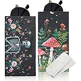 FlyingMage 2 PCS Soft Sunglasses Eyeglass Case, Cute PU Leather Glasses Bag Pouch with Cleaning Cloth for Women Men Kid Girls