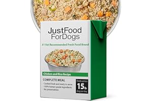 JustFoodForDogs Pantry Fresh Wet Dog Food, Complete Meal or Topper, Chicken & White Rice Human Grade Recipe - 12.5 oz (Pack of 6)