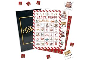 APEVXVY Christmas Party Bingo Game Cards, Santa Bingo Set for Adults Large Group, Winter Holiday Fun Party Games, Xmas Activities Icebreaker Games, for Family Friends, 03