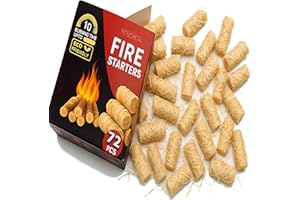 Fire Starter - 72 PCS XXL Odorless Natural Fire Starters for Wood Stove, Fireplace,Indoor & Outdoor Fire Pit, Easy to Ignite,