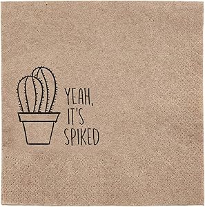 SB Design Studio SIPS Paper Beverage/Cocktail Napkins, Pack of 20, Yeah, It's Spiked