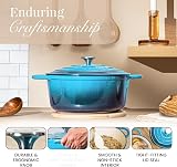 Nuovva Enamelled Cast Iron Dutch Oven 6.4 Qt Blue with Lid 28cm view 6