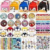 Birthday Party Supplies,112 Pcs Party Favors Include 10 Masks,10 Keychains,10 Wristbands,10 Pattern Decorations,12 Make a Face Stickers,10Gift Boxes and 50 Stickers, Best Gift Bag Filler