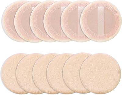 Sibba Loose Powder Puff 12 Pieces Round Velvet Sponge Applicator Set