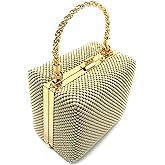 XX-Small clutch Metal beaded mesh evening box purse for Cocktail Party Prom Wedding Banquet