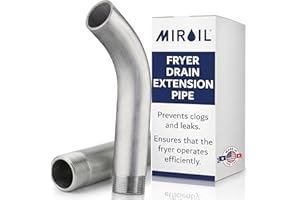 Deep Fryer Drain Pipe - 2 Pack Inner Diameter 1.25" (1.6" Outer) x 9.5" - Oil Fryer Drain Extension Pipe - Easy Installation 