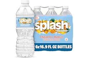 SPLASH REFRESHER Flavored Water Bottles, Pineapple Mango Flavor - 6-Pack, 16.9 Fl Oz - Refreshing Flavored Bottled Water with Electrolytes - Zero Sugar & Zero Calories