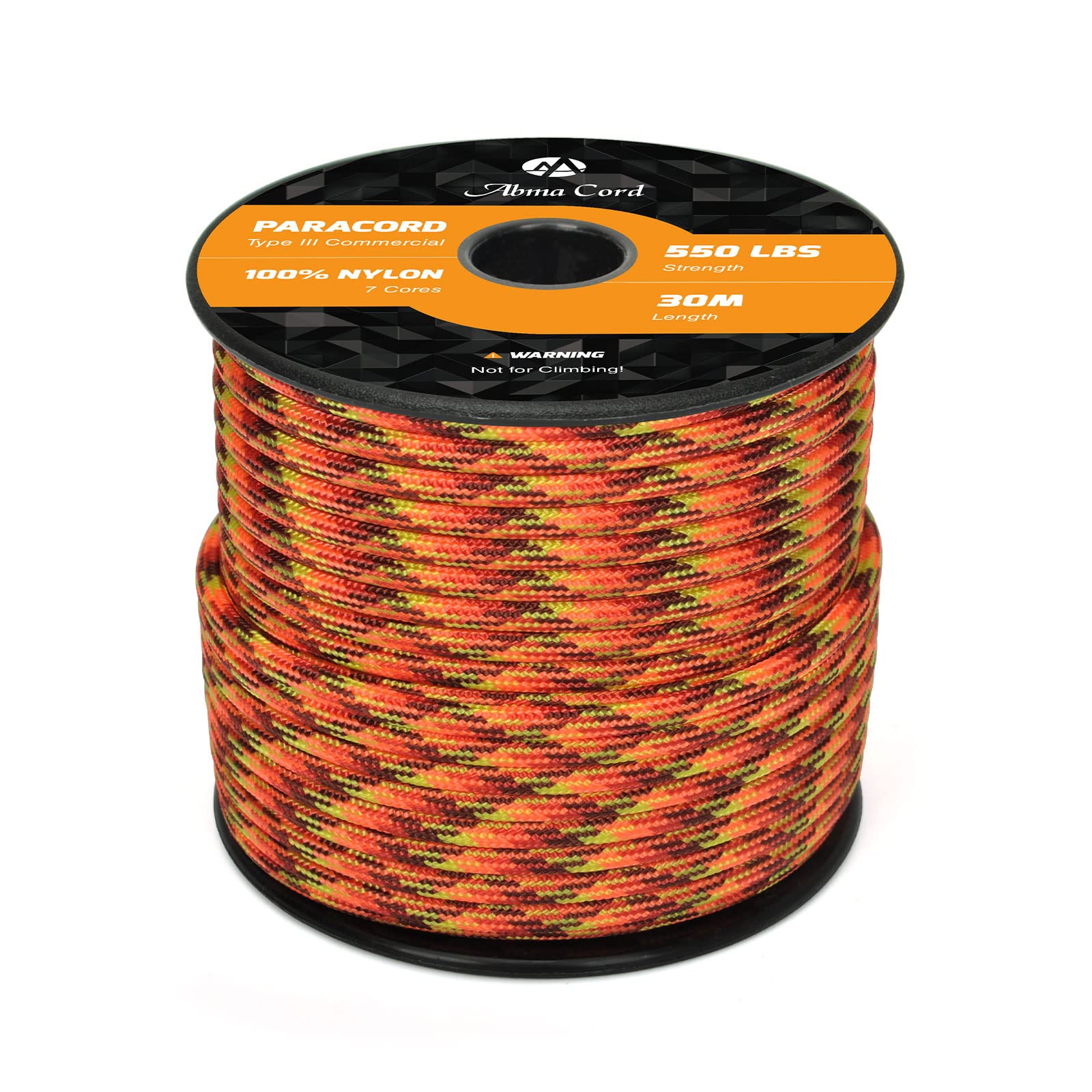 Abma Cord Paracord 550 4mm Nylon Rope Type III 7 Strands Parachute Cord - Max. 250kg (550lbs)