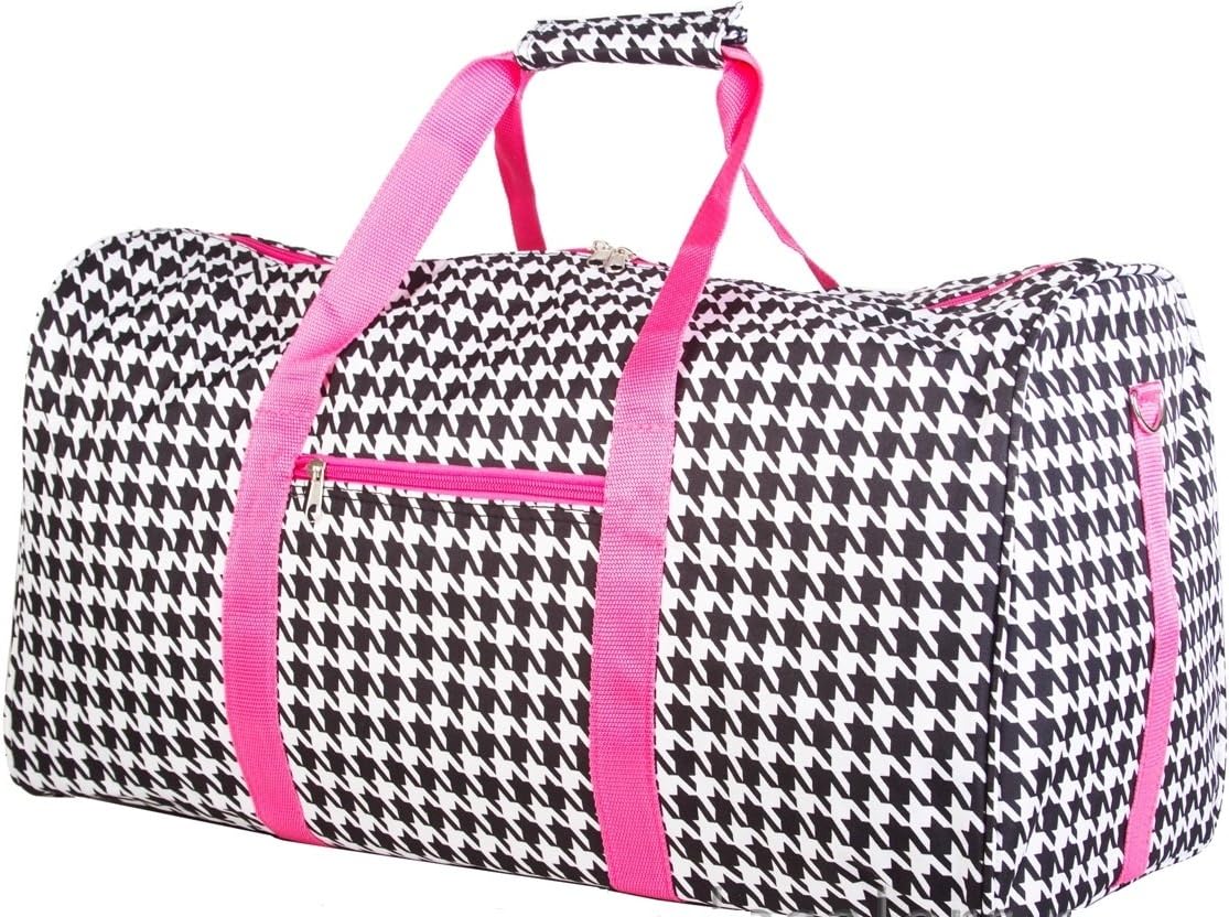 World Traveler Pink Houndstooth Gym Duffle Bag 21-inch