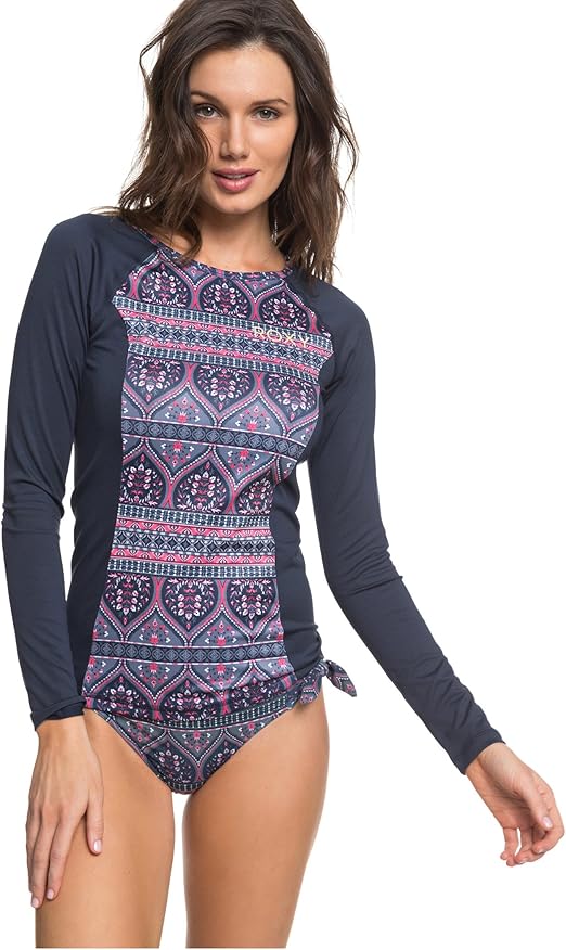 Amazon Co Jp Roxy ロキシー Uvカット プルオーバー 長袖 ラッシュガード Grjwr Bnd5 L 服 ファッション小物