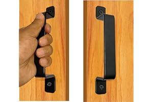 QUALIALL Premium Barn Door Handles Black,7.4 inch,2 Packs,Heavy Duty Rustic Metal Pulls for Sliding, Garage,Shed, Gate, Closet, Drawer, Indoor/Outdoor