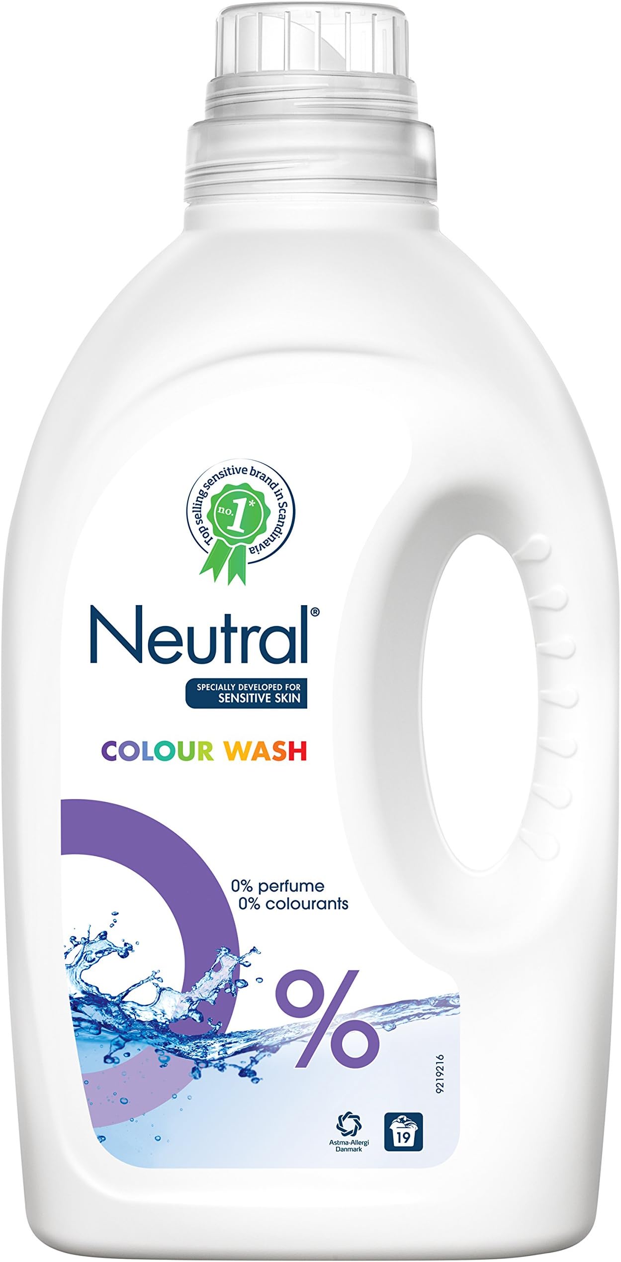 Neutral 0% Sensitive Colour Washing Liquid 19 Wash, 1.425 L