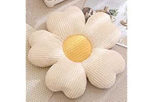 CONRTEMS Skin-Friendly Plush Petal Throw Pillow. Soft and Comfortable, Fluffy and Full, meticulous Workmanship. (19inch, White 1)