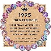 16th 18th 21st 30th 40th 50th 65th 70th 75th 80th 90th 100th Birthday Gifts for Women, Natural Stone Imperial Jasper Bracelets Birthday Decoration for Woman, Her, Wife, Mom, Daughter, Grandma, Friends