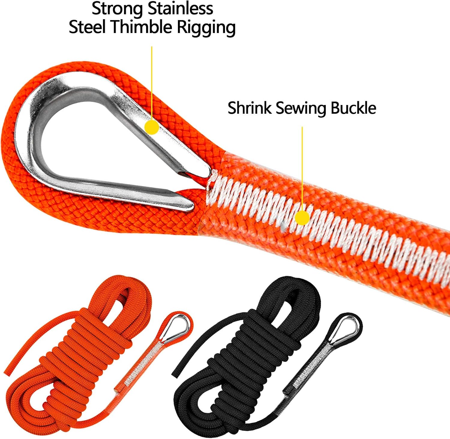 AOLEBA Strong Static Rock Climbing Rope, Tree Climbing Camping Rescue Rope for Outdoor Survival, Hiking, Mountaineering, 10.5mm Diameter, 32 ft (10m) : Sports & Outdoors