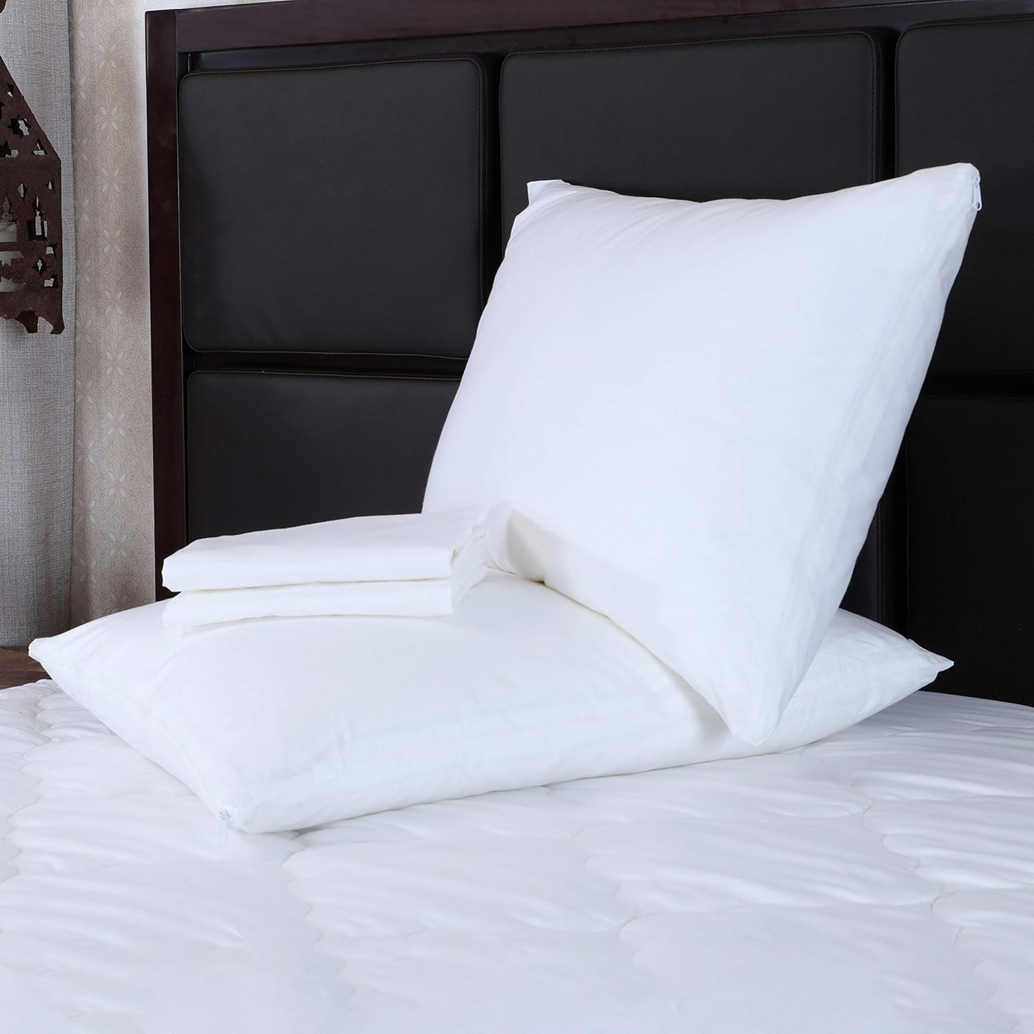 CIRCLESHOME Standard Pillow Protectors 2 Pack | 100% Cotton Breathable Pillow Covers | Protects from Dirt, Dust & Allergens | Hypoallergenic & Quiet (Standard - Set of 2-20x26): Home & Kitchen