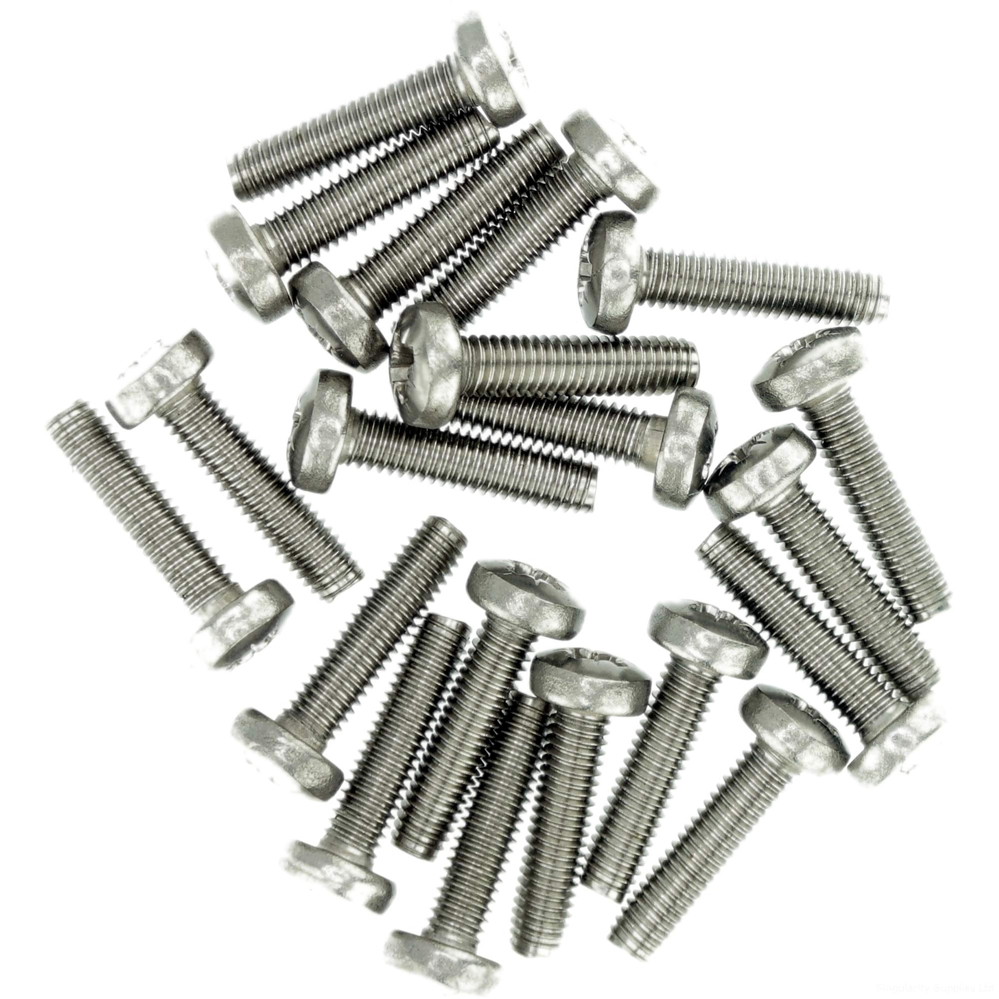 M3 (3mm x 5mm) Pozi Pan Thread Rolling Screw - Stainless Steel (A2) (Pack of 20)