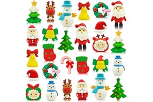 LANMA 35 PCS Christmas Erasers for Kids Bulk Puzzle Eraser Desk Pets Holiday Erasers for Kids Christmas Gifts Party Favors Classroom Rewards