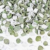 Eslibin Real White Rose Petals & Natural Eucalyptus Leaves 2.12oz, Freeze Dried Flower Petals Confetti for Wedding Flower Girl, Aisle Table Centerpieces Garden Cake Bridal Shower Decor