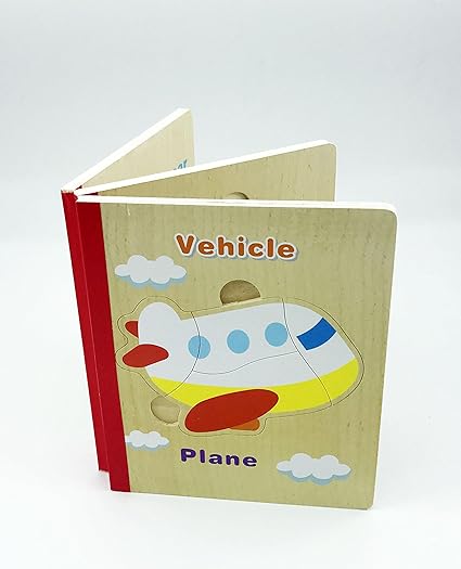 Shoppertize Wooden Jigsaw Puzzle Book for Kids (6 Puzzles in 1 Book) - Vehicles