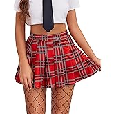 Avidlove Short Pleated Skirts for Women Cheerleader School Uniform High Waist Tennis Skater Mini Skirt