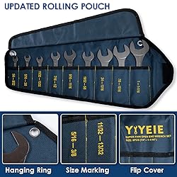 YIYEIE 9Pc. Super Thin Wrench Set, SAE 1/4" to
