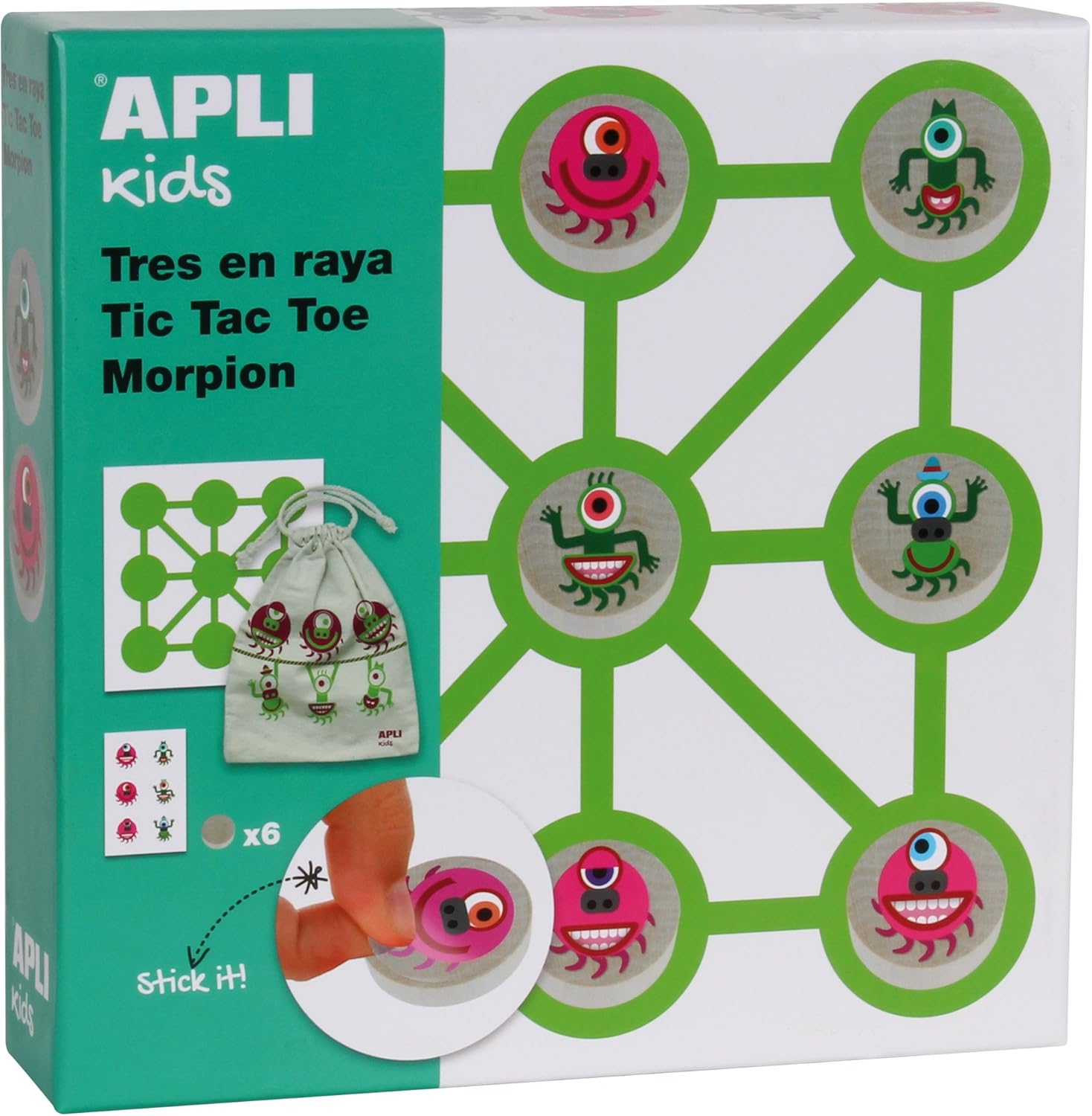APLI Apli14137 Tres en raya ilustrado: Amazon.es: Juguetes y juegos