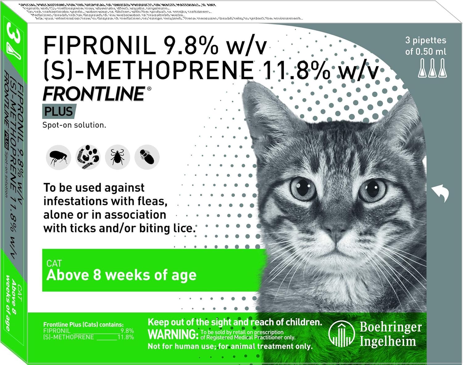 frontline plus flea & tick cat & kitten treatment