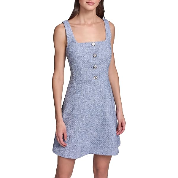 calvin klein women's tweed short-sleeve sheath dress Calvin Klein Women's Tweed Short-Sleeve Sheath Mini Dress - Serene Multi