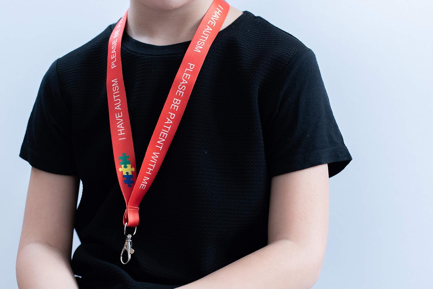 Medical ID Me I Have Autism Lanyard Autism Awareness Lanyards Autistic Travel School Holiday Alert UK (Red - Child's) - Image 4