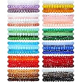 Junkin 60 Pcs Crystal Beaded Bracelets Bulk for Women Bohemian Multi Layer Stacking Statement Stretchy Strand Crystal Bead Bracelets Versatile Slip on Shiny