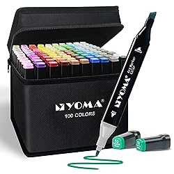 Y YOMA 100 Colors Alcohol Markers Dual Tip Markers