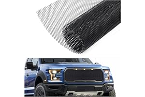 40x13 Inch Car Grill Mesh with 4x8mm Rhombic Hole,Black Metal Mesh Screen Car Accessories Exterior,Universal Aluminum Alloy G