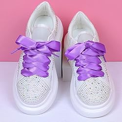 Booyckiy Flat Colorful Satin Ribbon Shoelaces