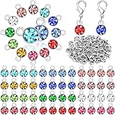 Sureio 300 Pcs Birthstone Charms for Jewelry Making Handmade DIY Crystal Birthstone Beads Bling Round Charms Bracelet Enamel for Birthday Jewelry Making Earrings Accessory (Bright Color)