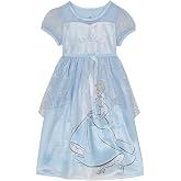 Disney Toddler/Little/Big Girls' Princess Fantasy Gown Nightgown | Soft & Cute Pajama Nightwear for Kids