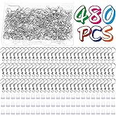Cridoz Earring Hooks for Jewelry Making Supplies, 240pcs Hypoallergenic Stainless Steel Fish Hooks Kit With 240pcs Earring Backs