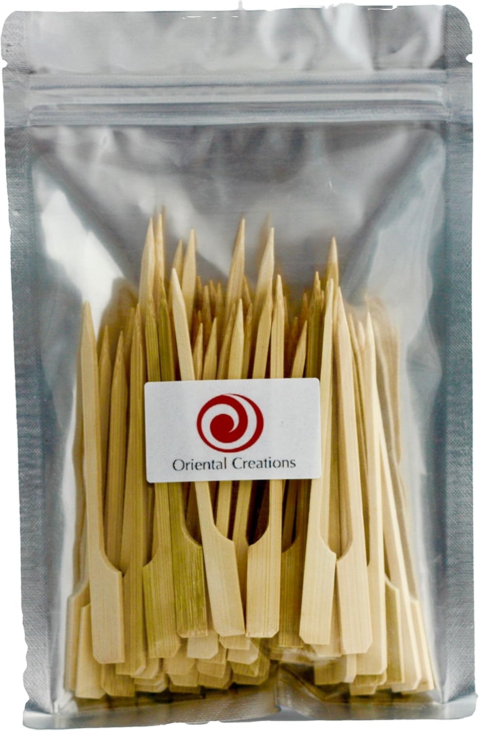 Oriental Creations Premium 4 inch Natural Bamboo Paddle Picks Skewers (200, 4 Inches)