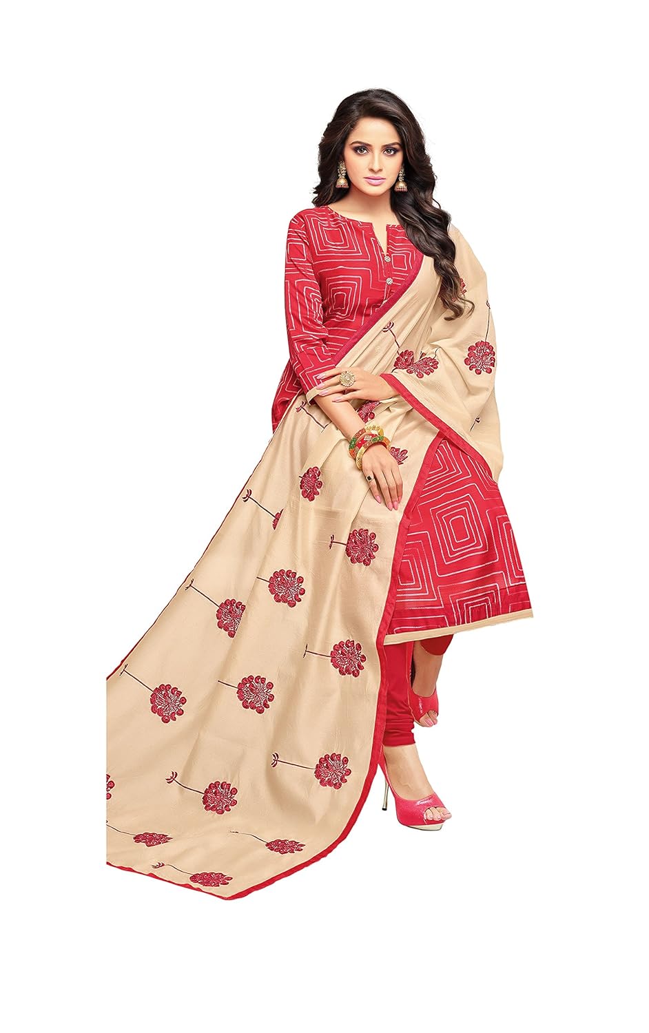 oomph! women's unstitched cotton blend salwar suit dupatta material