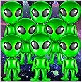 8 pcs Alien Balloons 32 in Green Alien Inflatable Funny Inflatable Alien Balloon Blow Up Alien for Halloween, Christmas, Birthday Alien Party Decoration