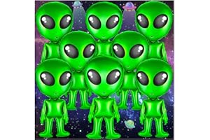 MGZTTHW 8 pcs Alien Balloons 32 in Green Alien Inflatable Funny Inflatable Alien Balloon Blow Up Alien for Halloween, Christmas, Birthday Alien Party Decoration