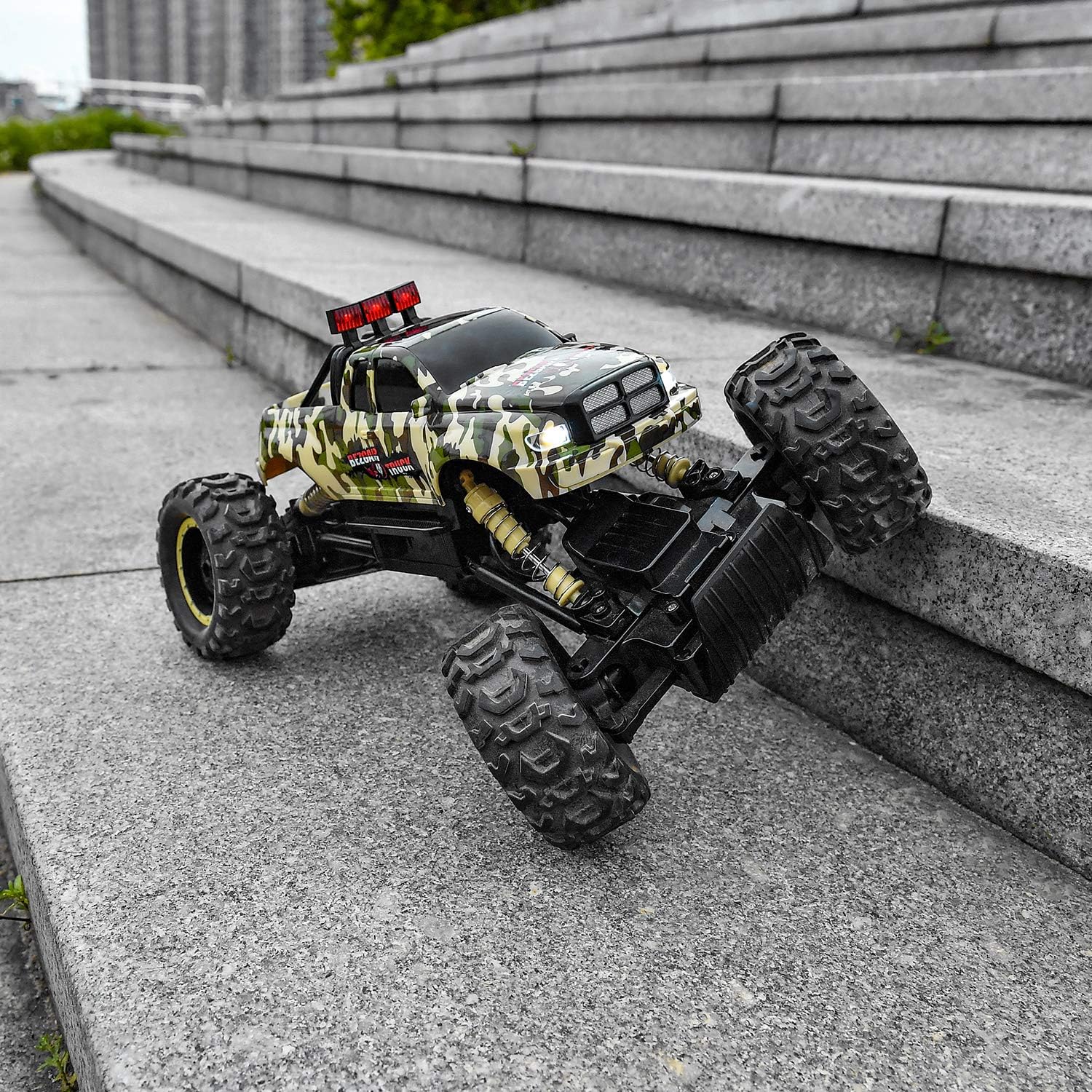 BEZGAR 12 Toy Grade 1:12 Scale Remote Control Crawler, 4WD High Speed 15 Km/h All Terrains Electric Toy Off Road RC Monster Vehicle Truck Car with Rechargeable Batteries for Boys Kids Teens and Adults: Toys & Games